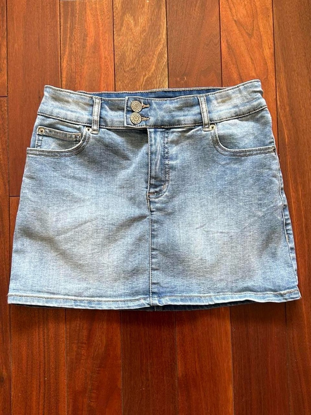 Garage Light Wash Denim Mini Skirt